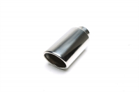 Endrohr Edelstahl universal 82 x 72mm oval / gebörtelt / angeschrägt