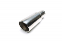 Endrohr Edelstahl universal 90mm rund / gebördelt / angeschrägt